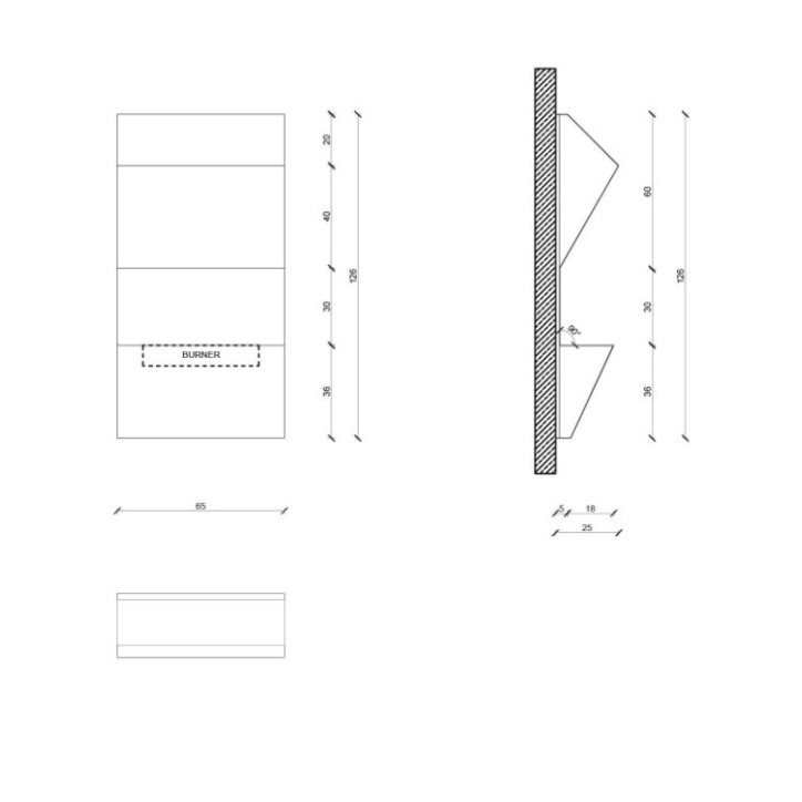 Cheminée bioéthanol suspendue PYRAMIDE