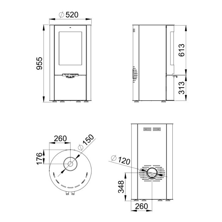 Poêle à bois RONDO 9 kW