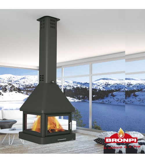 Poêle à bois CABIMAS II 4 faces vitrées 16 kW