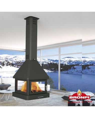 Poêle à bois CABIMAS II 4 faces vitrées 16 kW