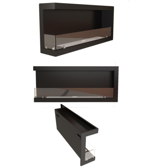 CHIMENEA DE PARED DE BIOETANOL 100 CM esquina izquierda