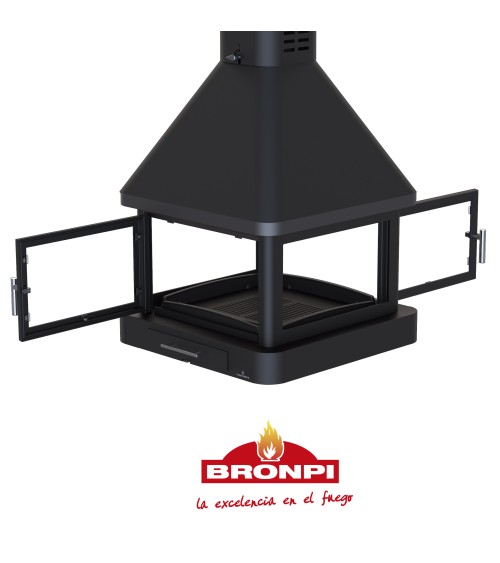 Poêle à bois CABIMAS II 4 faces vitrées 16 kW