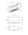 Cheminée BIOETHANOL MURALE 100 CM double ouverture latérale
