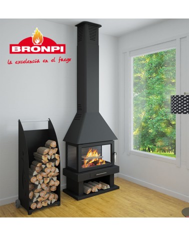 Poêle à bois HUESCA 3 faces vitrées - 13 kW