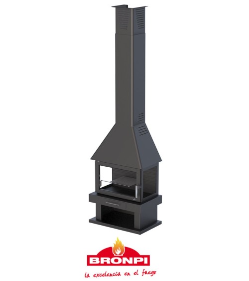 Poêle à bois HUESCA 3 faces vitrées - 13 kW