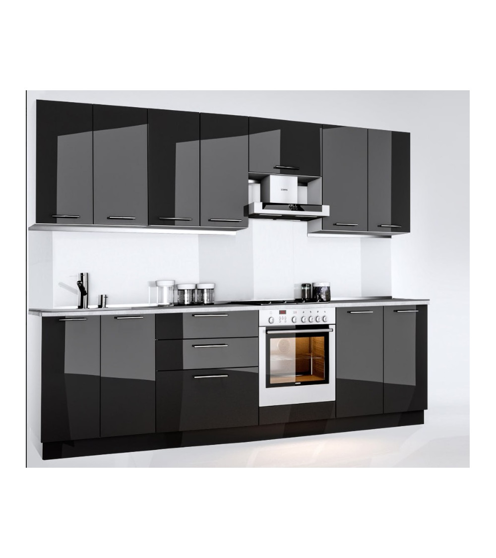 Cozinha GLORY preta 260 cm