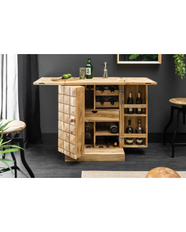 Aparador bar CUBOS de madera maciza de acacia