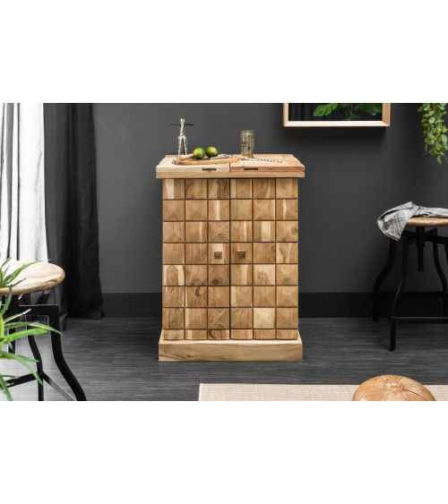 Aparador bar CUBOS de madera maciza de acacia