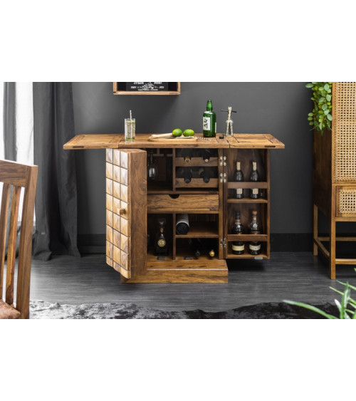 Aparador bar CORA de madera maciza de sheesham