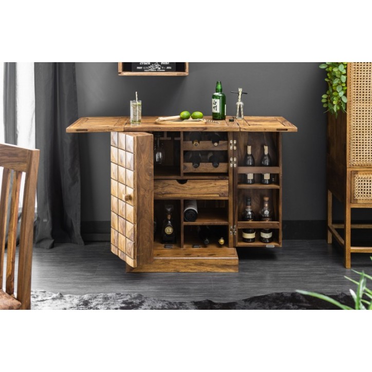 Aparador bar CORA de madera maciza de sheesham