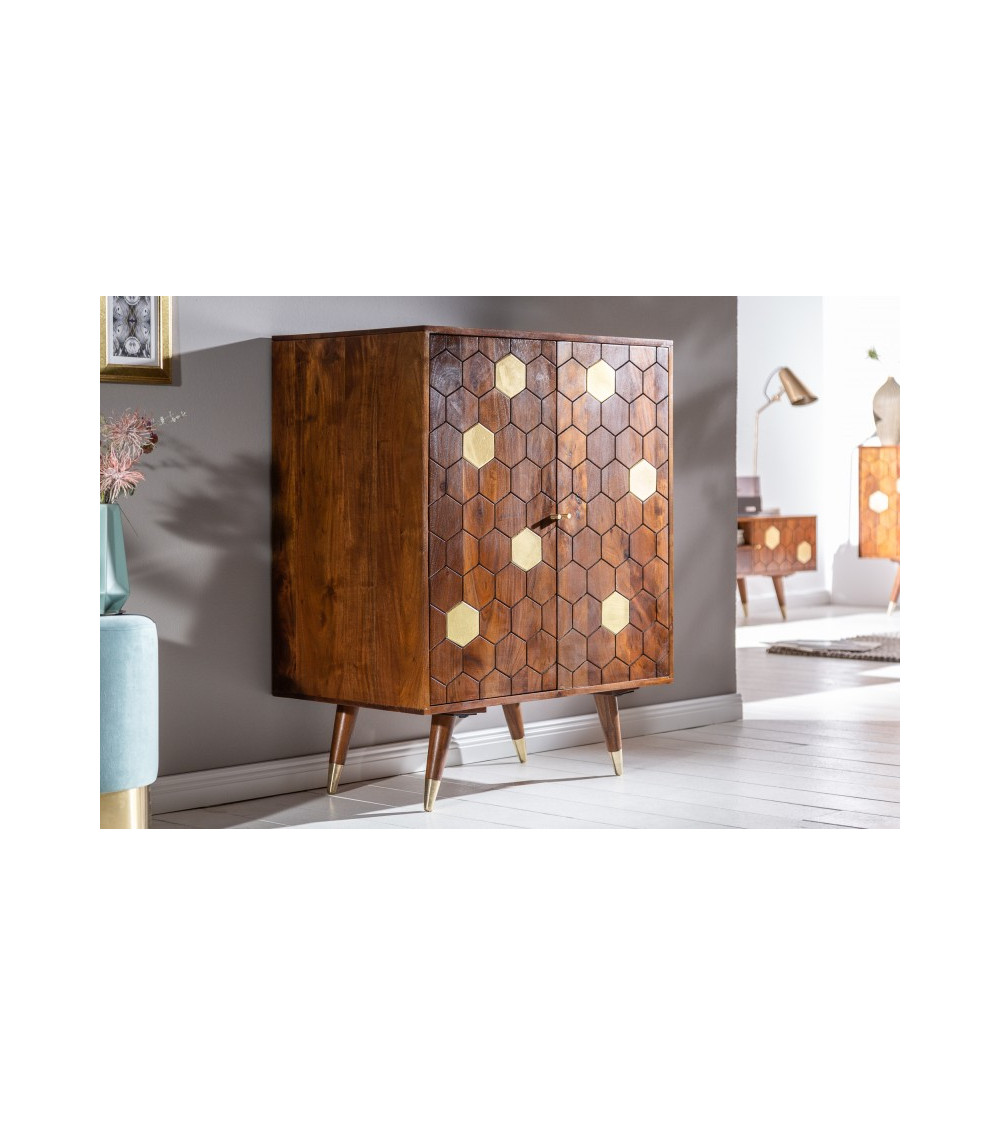Buffet Bar HEXAGONE bois massif d'acacia