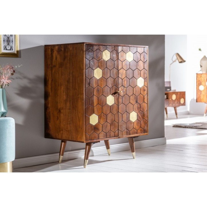 Buffet Bar HEXAGONE bois massif d'acacia Buffet Bar HEXAGONE bois massif d'acacia