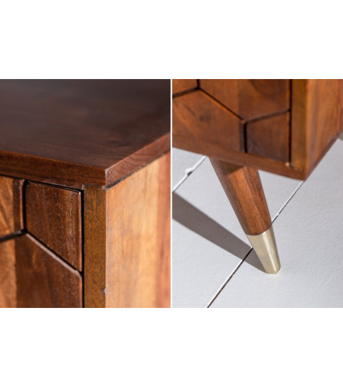 Aparador bar de madera de acacia maciza HEXAGONE