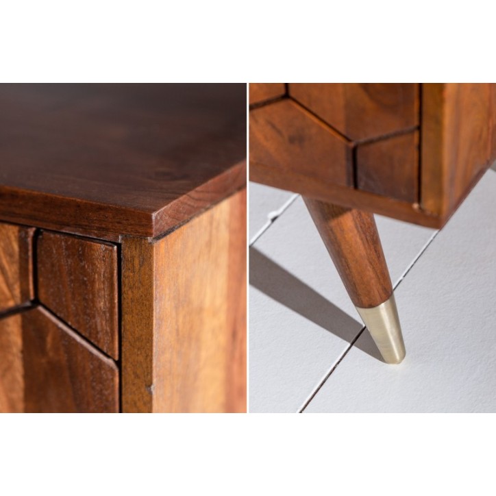Aparador bar de madera de acacia maciza HEXAGONE