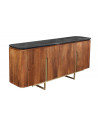 Buffet LINE III en bois massif de manguier + marbre