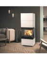 Insert de cheminée 60 BU meuble blanc 2 + 2  57x180 CM 4-6 kW