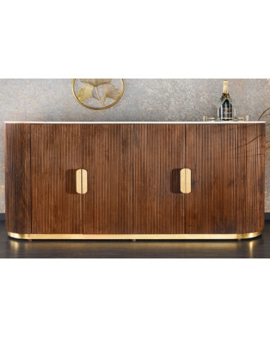 Aparador LINEA de madera maciza de mango + mármol