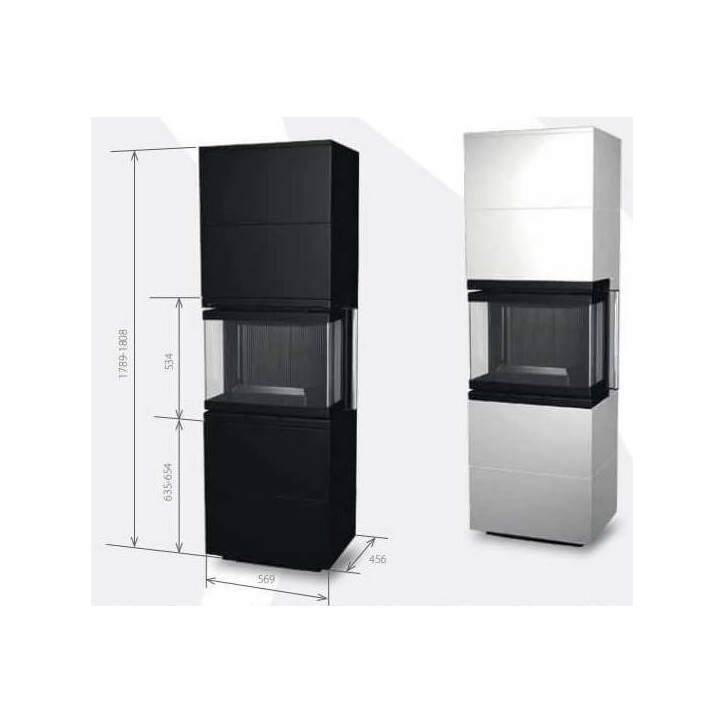 Insert de cheminée 60 BU meuble blanc 2 + 2 57x180 CM 4-6 kW Insert de cheminée 60 BU meuble blanc 2 + 2 57x180 CM 4-6 kW