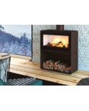 Poêle à bois avec turbines BOX couleur noir 16 kW