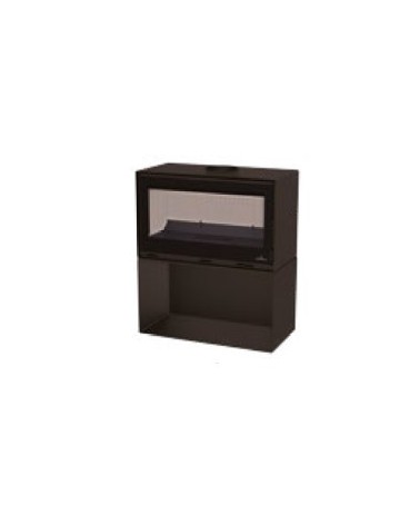 Poêle à bois avec turbines BOX couleur noir 16 kW