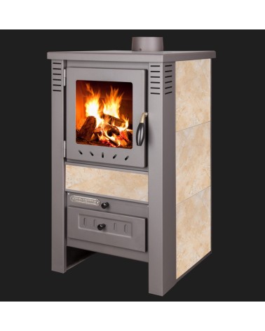 Poêle à bois NOVA beige 48 cm - 7,5 kW