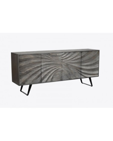 Aparador TWIST de madera maciza de acacia gris