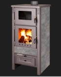 Poêle à bois + four TAURUS gris 52 cm