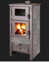 Poêle à bois + four TAURUS gris 52 cm