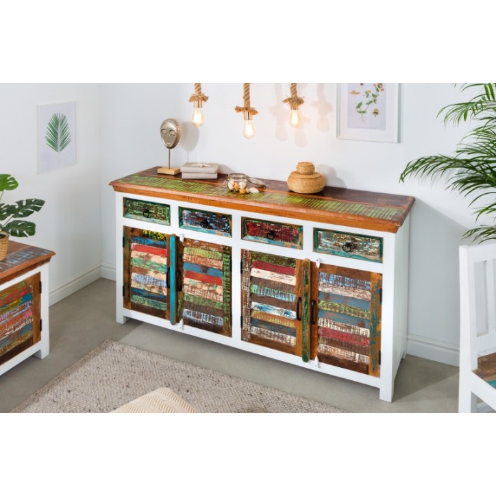 Aparador ECO II em madeira reciclada e madeira de manga 160 cm