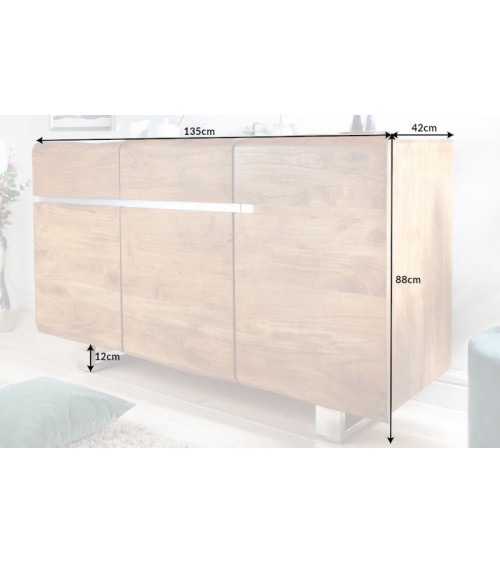 Credenza DREAM II in legno massiccio di acacia 135 cm