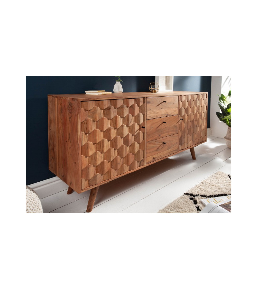 Buffet CUBE en bois massif d'acacia