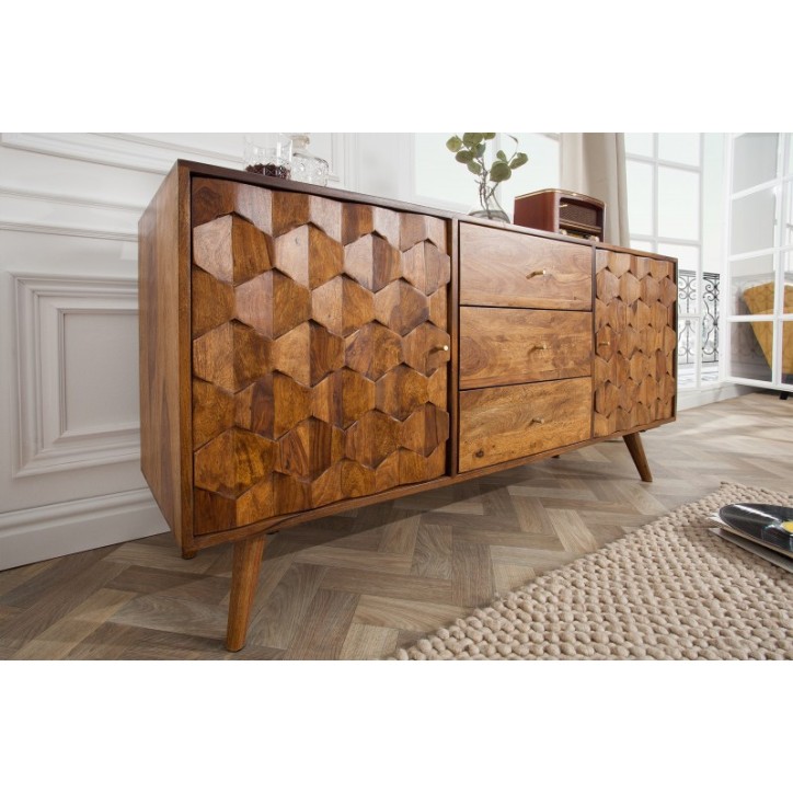 Aparador CUBE de madera de sheesham maciza