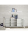 Buffet 3 portes  JUPITER blanc laqué brillant 182 cm