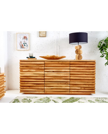 Aparador de madera de acacia maciza RELIEF