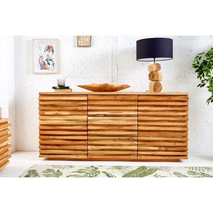 Aparador de madera de acacia maciza RELIEF