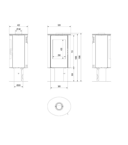 Poele à bois AB 8Kw