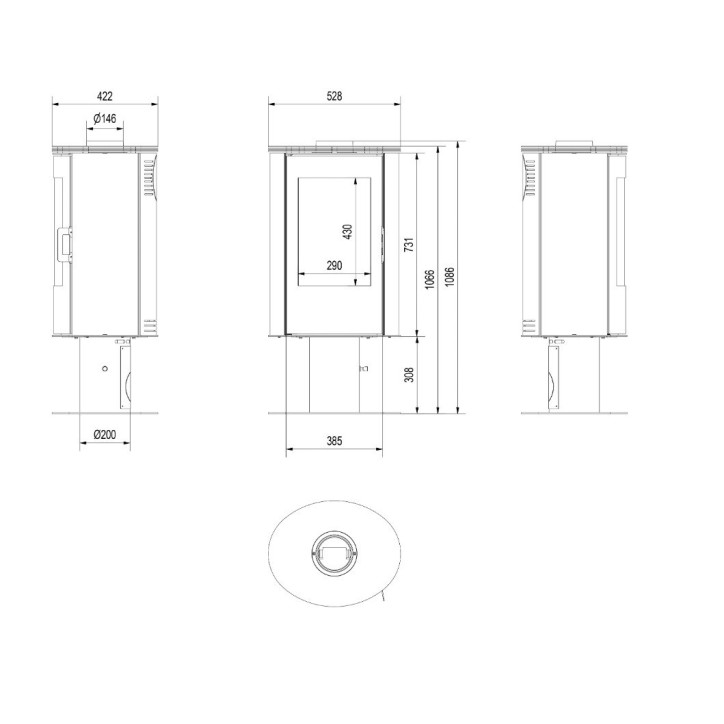 Poele à bois AB 8Kw