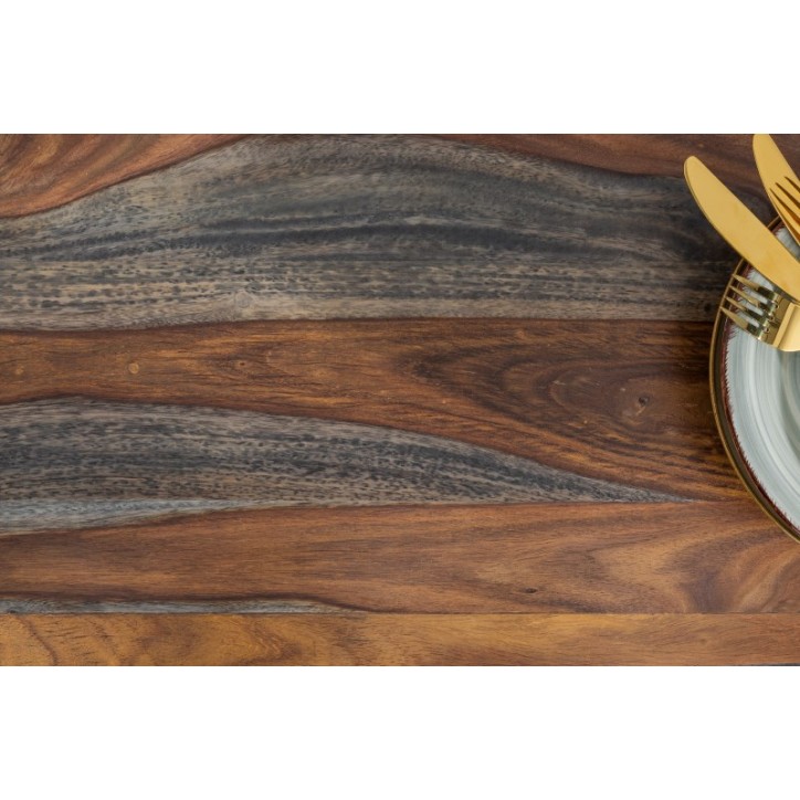 Aparador RELIEF de madera de sheesham maciza gris ahumado