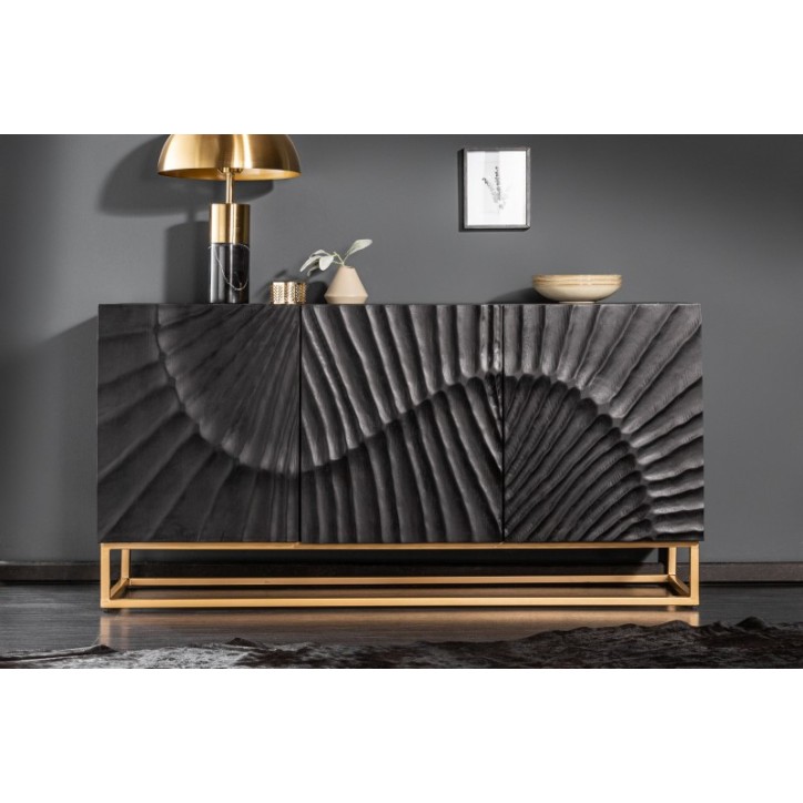 Aparador INFINITY de madera maciza de mango negro 140 cm