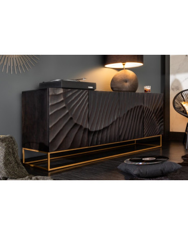 Credenza INFINITY in legno massiccio di mango nero 177 cm
