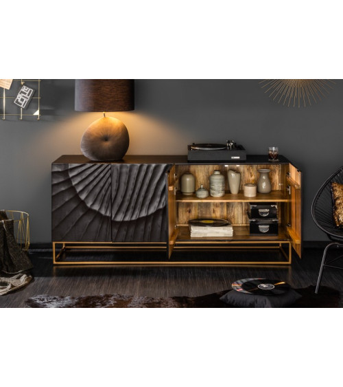Aparador INFINITY de madera maciza de mango negro 177 cm