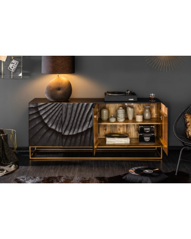 Aparador INFINITY de madera maciza de mango negro 177 cm