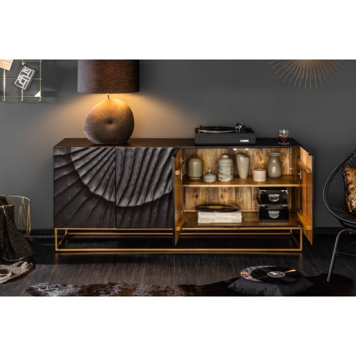 Credenza INFINITY in legno massiccio di mango nero 177 cm