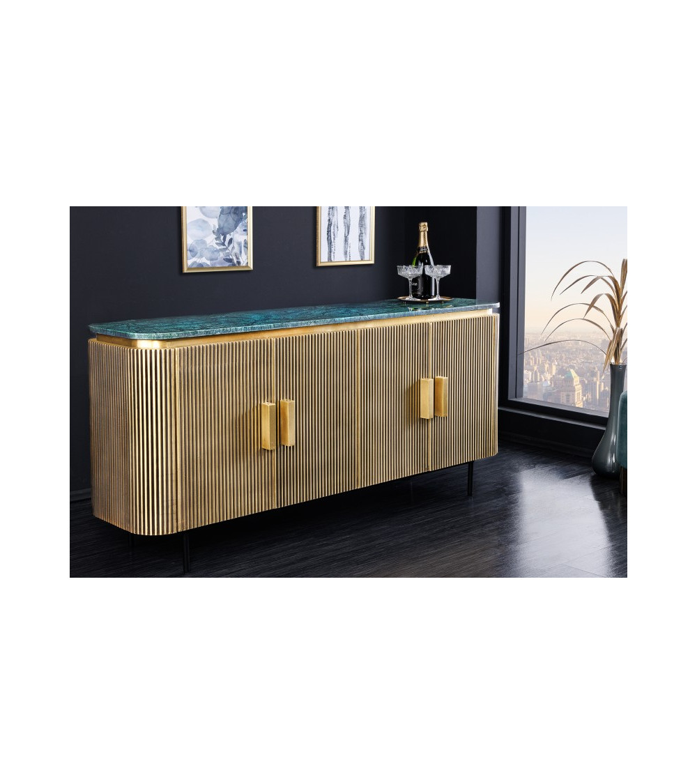 Aparador RETRO de madera maciza de mango y mármol