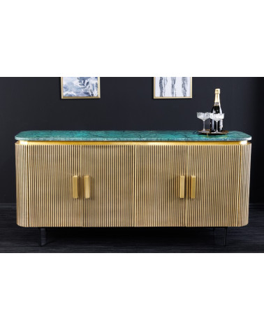 Buffet RETRO en bois massif de manguier et marbre