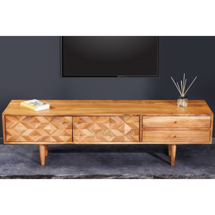 Mueble TV SOLARA de madera maciza de acacia
