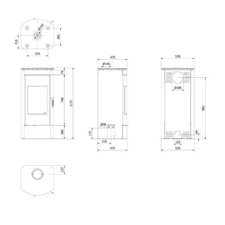 Poele à bois TITAN 11Kw Poele à bois TITAN 11Kw