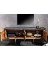 Mueble TV LINE III de madera maciza de mango + mármol