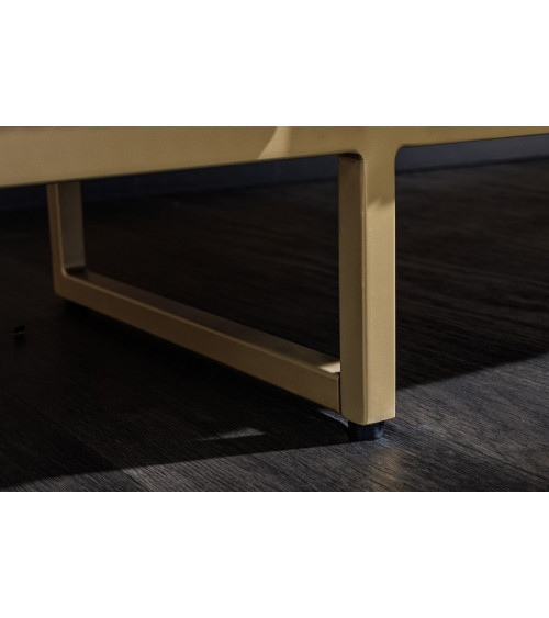 Mueble TV LINE III de madera maciza de mango + mármol