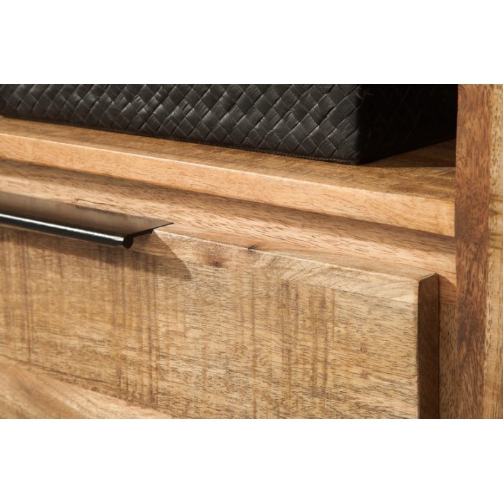 Mueble TV RUSTICO de madera maciza de mango 130 cm